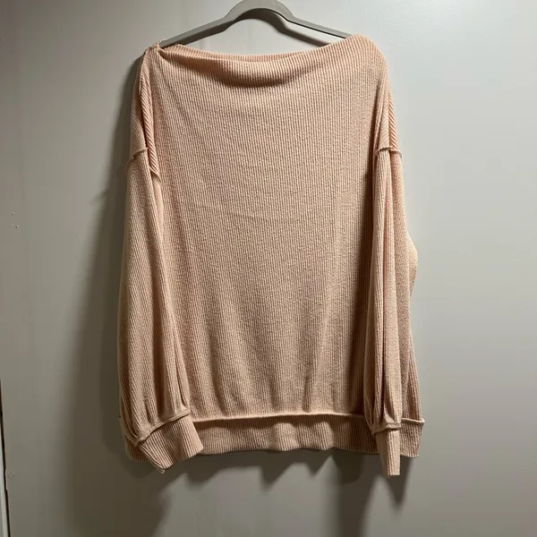 We The Free Peach Off-the-Shoulder Sweater - Image 4