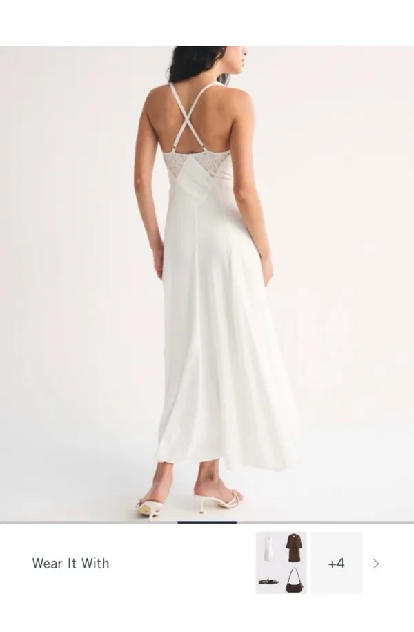 Abercrombie Lace Trim Flowy Maxi Dress - Image 2