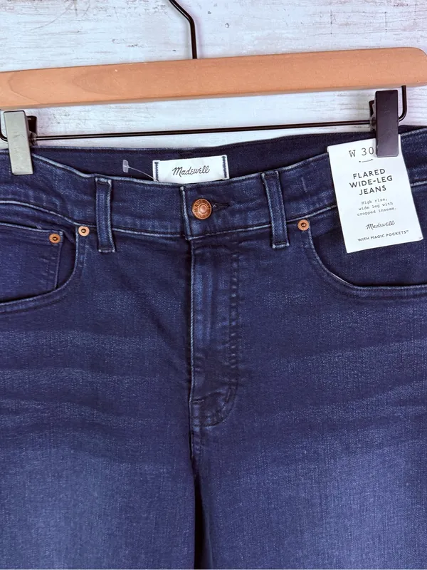Madewell Flared Wide-Leg Crop Jeans Size 30P - Image 3