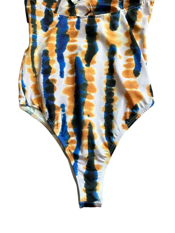 ZARA Tie Dye Blue Orange Bodysuit Size Small NEW NWT - Image 3