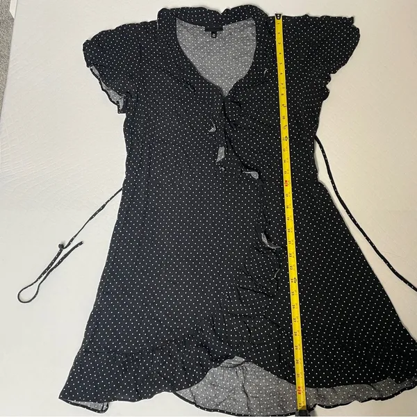 Who What Wear Black and White‎ Polka Dot Wrap Dress Women’s size M - Image 7