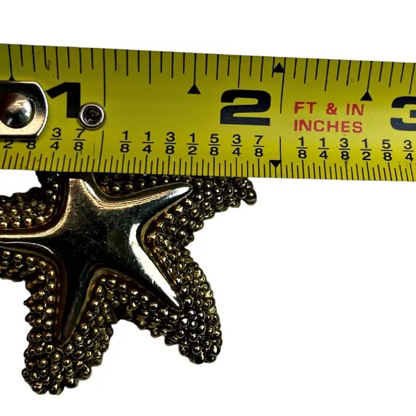 Starfish Gold Tone Chunky Brooch Pin Pendant Beach Tropical Sea Ocean Life - Image 4