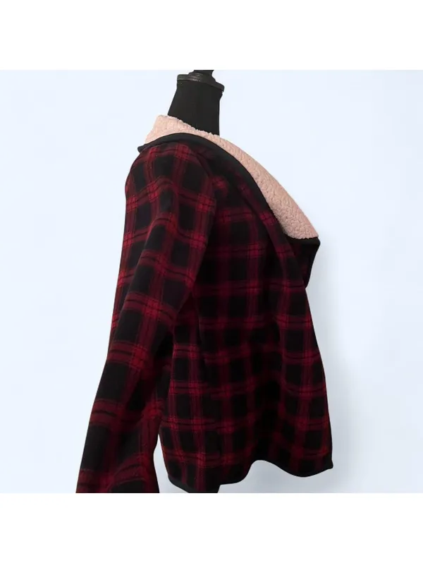 Vintage Abercrombie and Fitch cottagecore plaid sherpa lined jacket Size Small - Image 3