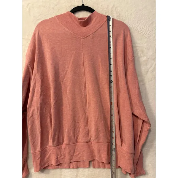 Athleta Coaster Luxe Sweatshirt Womens XL Pink Mock Neck Tencel Fleece Pullover - Image 2