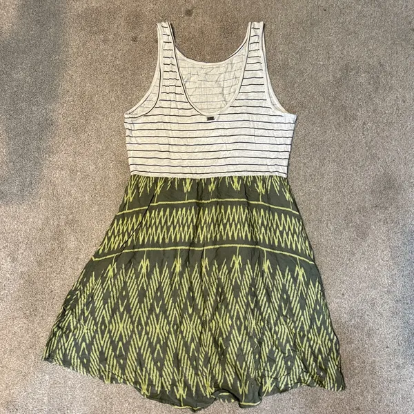 Roxy Green Stripe Tank Mini Dress Size M - Image 2