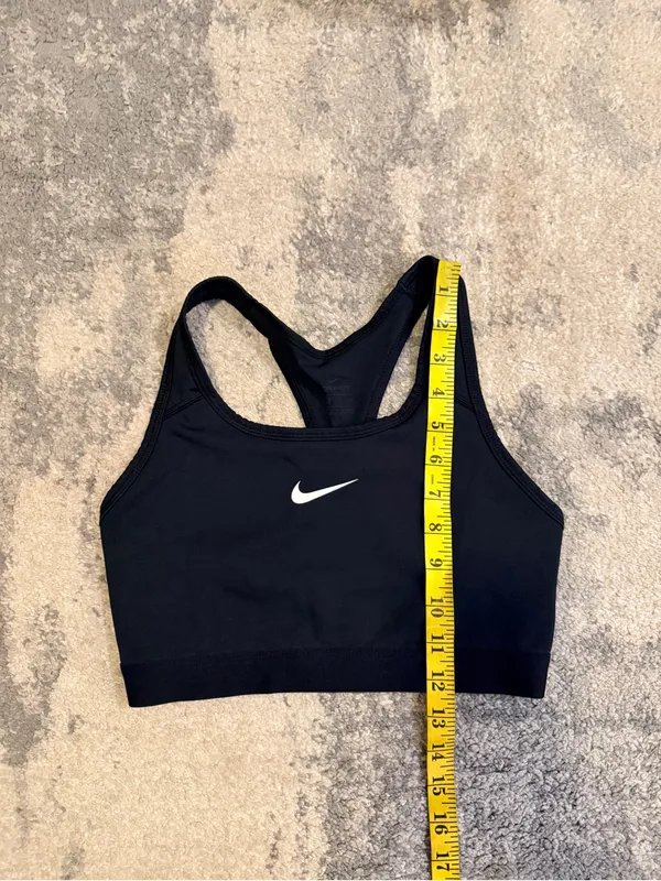 Nike Black Sports Bra with White Swoosh - Image 4