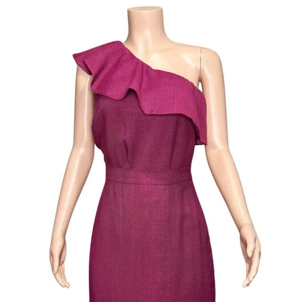 SÉZANE Elea One Shoulder Blouse, Magenta, FR40/US8 - Image 6