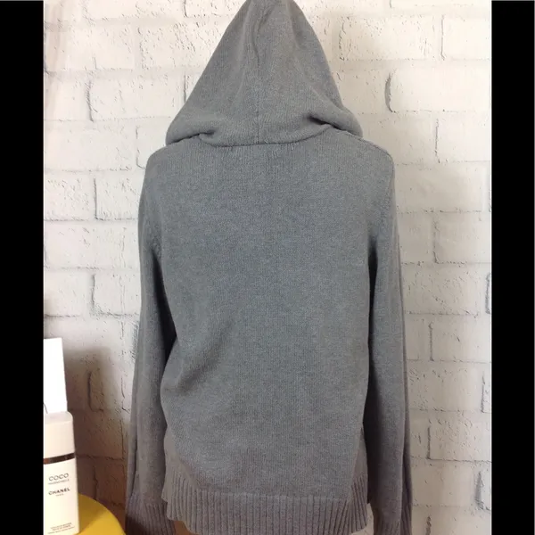 ⬇️ CABLE KNIT HOODIE Gray Size M - Image 2
