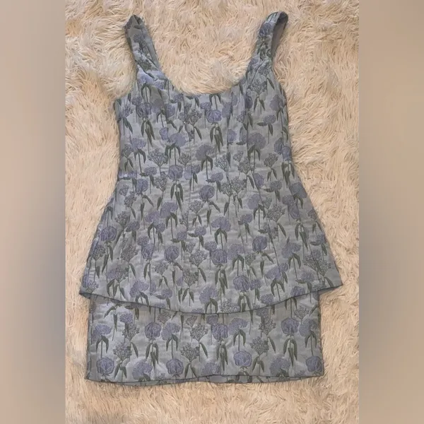 NEW AMANDA UPRICHARD Empire Floral Jacquard Minidress Flores Brocade sz S - Image 4