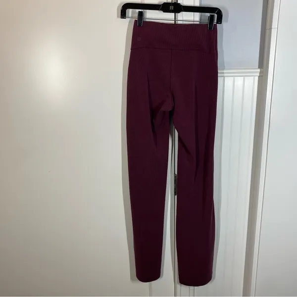Lululemon Ribbed Softstreme Flared Pant Regular Garnet‎ red size 2 - Image 5