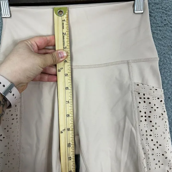 Aerie Bike Shorts Womens Small Pink Mesh Pockets‎ High Waist Athleisure Gym - Image 6