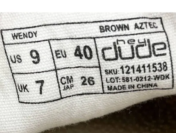 Hey Dude Shoes Wendy Brown Aztec 9 Canvas Slip On - Image 5