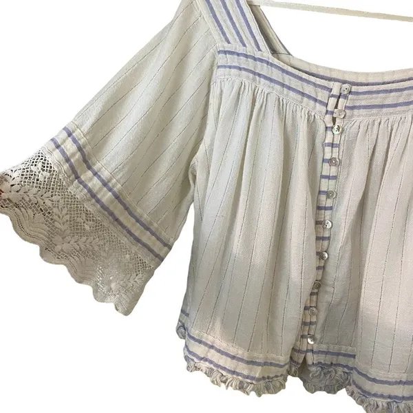 Free People See Saw Top With Glitter Thread Detailing Size XS - Image 7