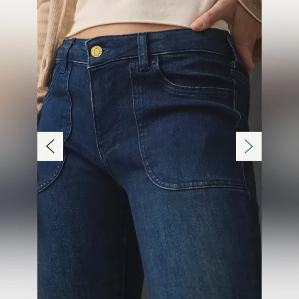 Anthropologie Pilcro The Icon Low-Rise Flare Jeans in Dark Wash - Image 5
