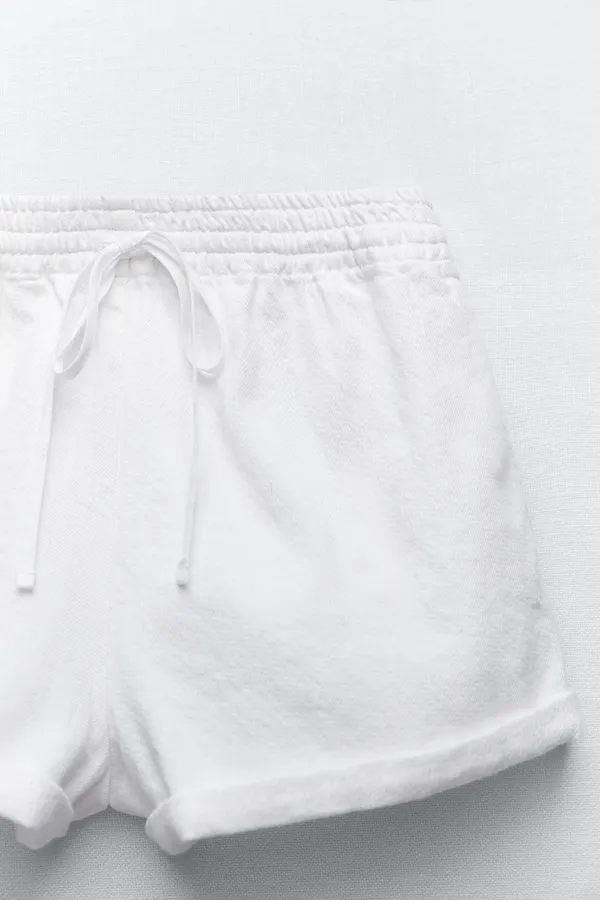ZARA roller cotton white shorts - Image 5