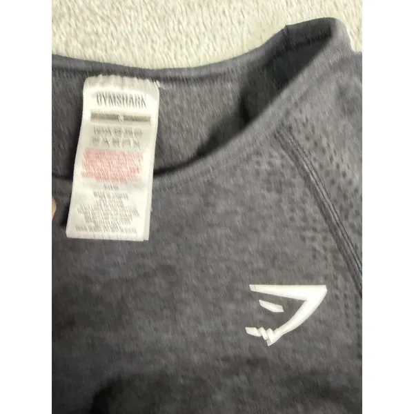 GymShark Crop Top Womens S Black Seamless Crop Long Sleeve Shirt - Image 2