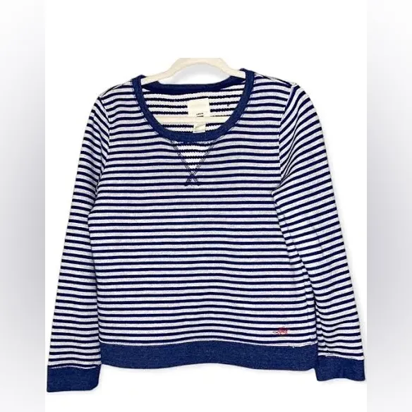 Levi’s Blue & White Striped Crewneck Pullover Sweatshirt Sz XS - Image 2