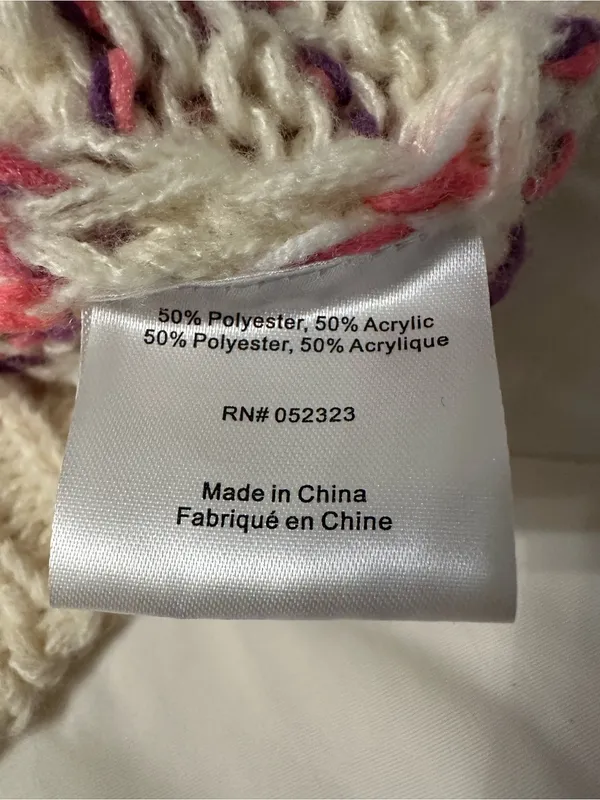 BTB Los Angeles Lola Honeycomb Cozy Cream Multicolor Knit Sweater - NWT - Size L - Image 9