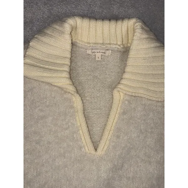 et clet sweater ivory collared patch pockets L‎ - Image 3