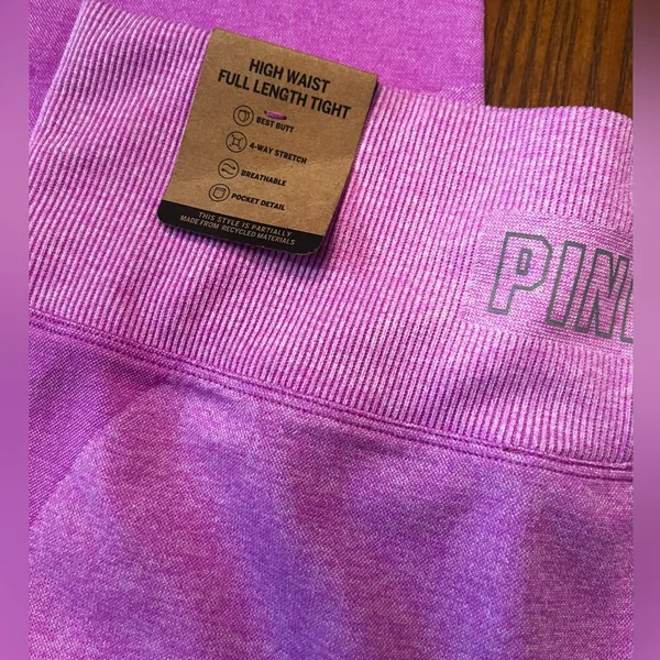 PINK Victoria’s Secret House Party Pink Marl Seamless High Waist Leggings‎ NEW - Image 11