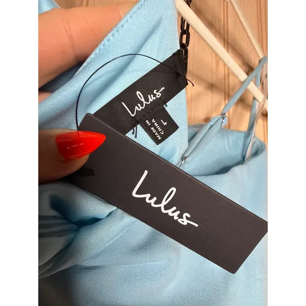 NWT Lulus Stun and Done Light Blue Sleeveless Bodycon Midi Dress Party Size L - Image 8