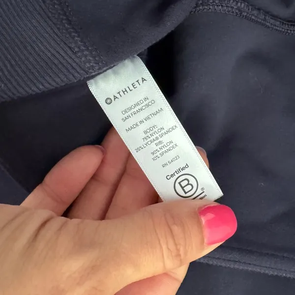 Athleta Barre Slim FlareSplit Hem Pants in Navy Size Medium - Image 5
