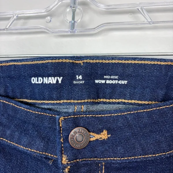 Old Navy Mid-Rise Wow Boot-cut Dark Wash Jeans Denim Casual NWT Size 14 Short‎ - Image 6