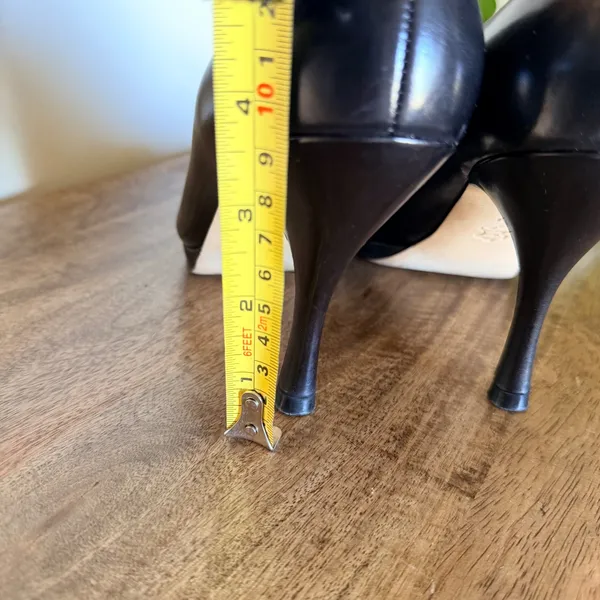 Via Spiga Pump Women 7M Black Leather Classic Professional Hidden Platform Heel - Image 4