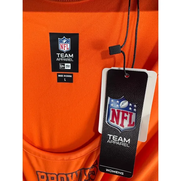 New Era Women's L Orange Long Sleeve Crop Top Cleveland Browns NFL Football - Image 7