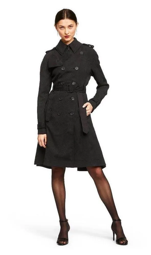 Altuzarra x Target • Black Snakeskin Pattern Trench Coat - Image 10