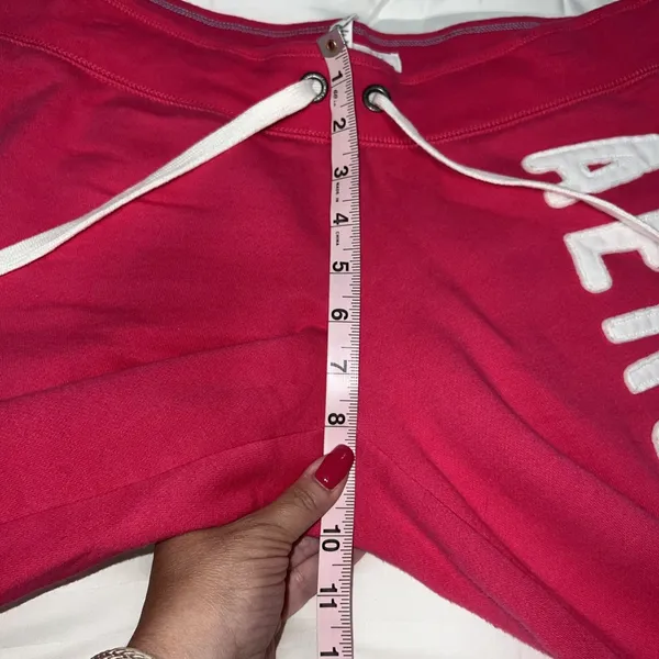 Y2K Aeropostale NY Low Rise Cropped Capri Sweatpants‎ Medium Baggy Pink Retro - Image 9