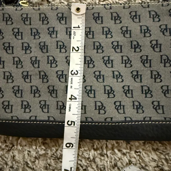 DOONEY & BOURKE Logo Hand‎ Bag Black Jacquard Leather Shoulder Purse - Image 8