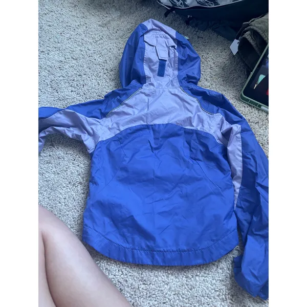 Columbia Girls Windbreaker Purple Hooded Rain Jacket Lightweight Coat XXS 4/5 - Image 3