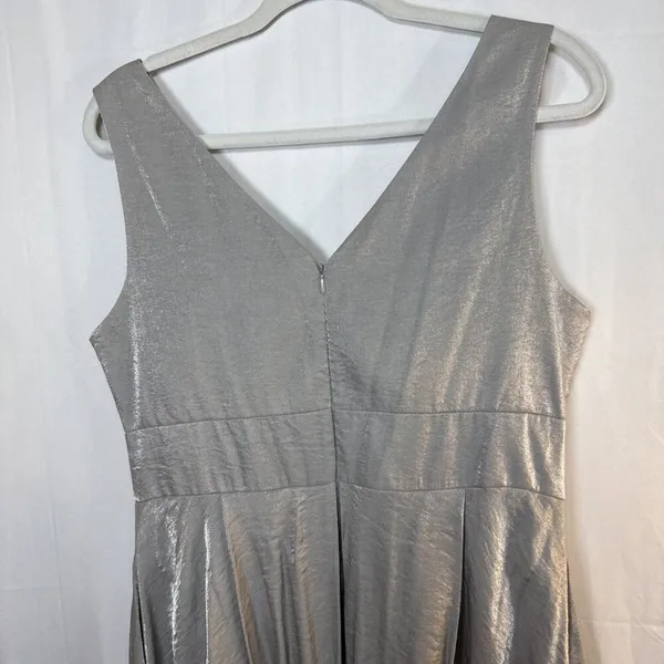 Midnight Velvet Silver Sleeveless MIDI Dress Preowned Size 12 - Image 12