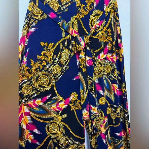 Unbranded Bohemian Floral Chain Print Jumpsuit Size Large - Image 3