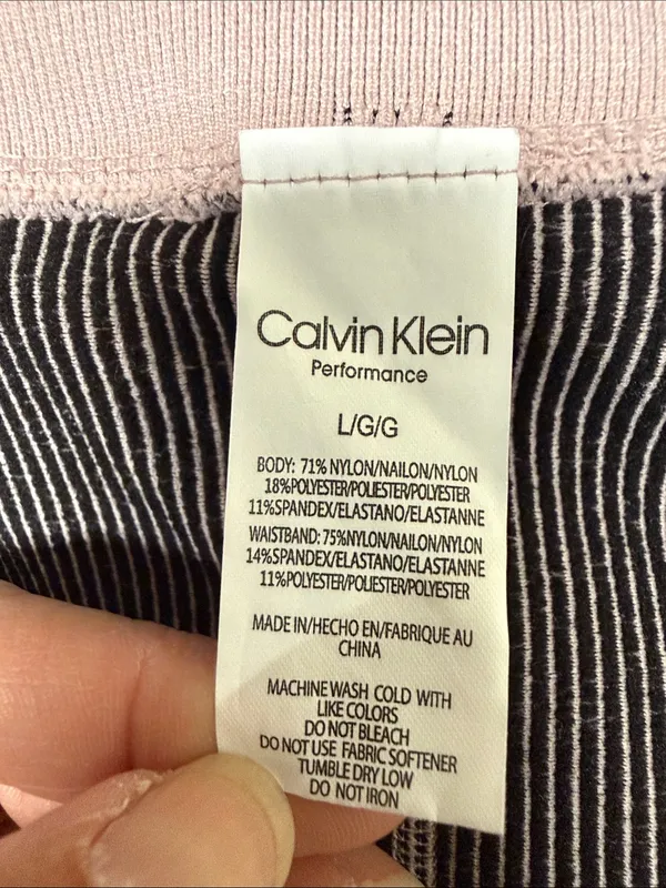 CALVIN KLEIN PERFORMANCE High-Rise Ribbed Bike Shorts - Dusty Pink Size Large - Image 10