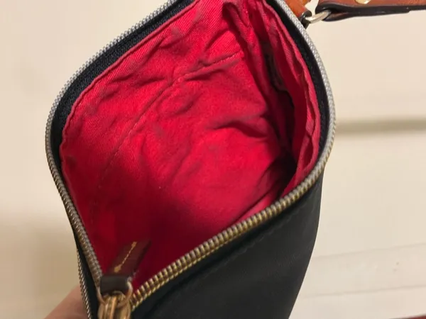 Dooney & Bourke Black Nylon Crossbody with Brown Leather Trim and Gold Hardware - Image 12