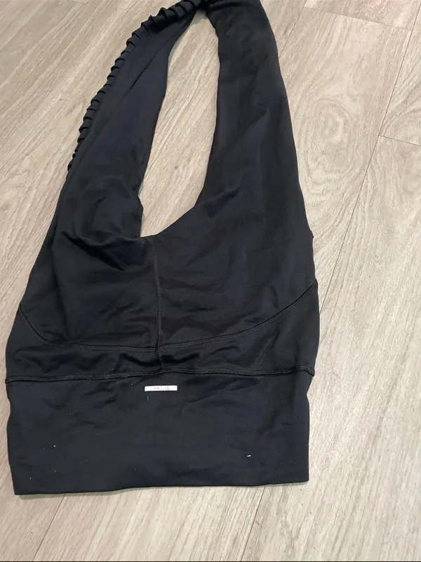 aerie Black Leggings with Side Ruffle Trim - Image 2