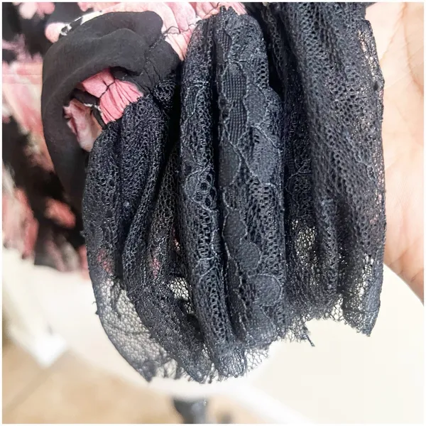 Free People Daphne Floral Blouse Midnight Combo Size Large Black Pink Whimsigoth - Image 5