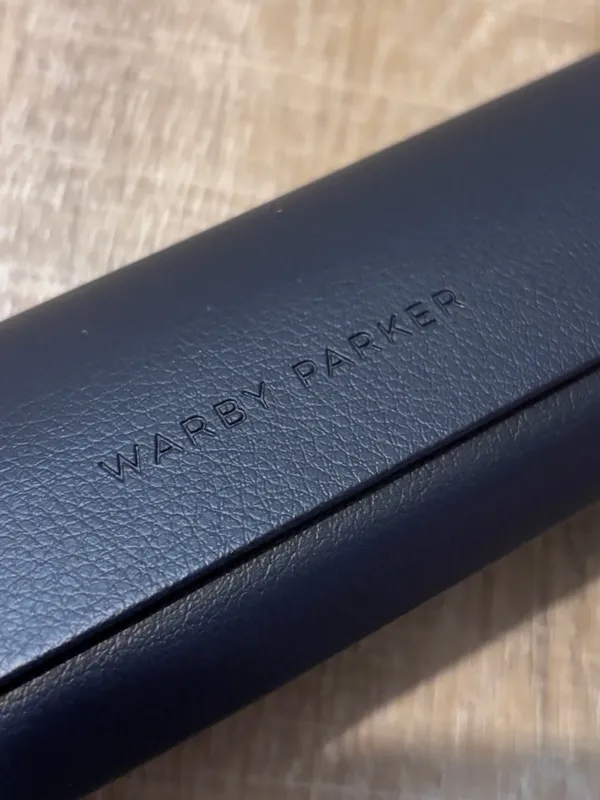 Warby Parker Glasses Case Midnight Navy Faux Leather Eyewear Sunglasses Travel - Image 3