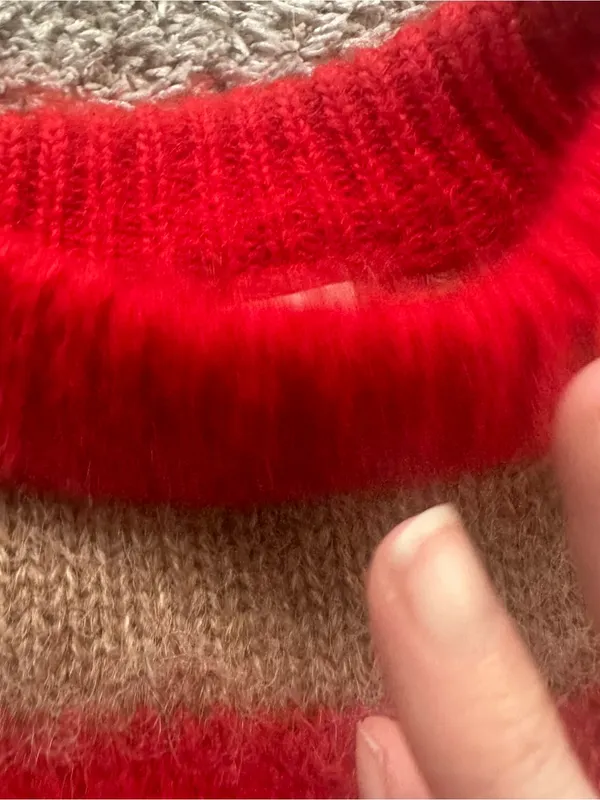 a new day Striped Crewneck Sweater in Red, Pink, Cream & Brown - Image 4
