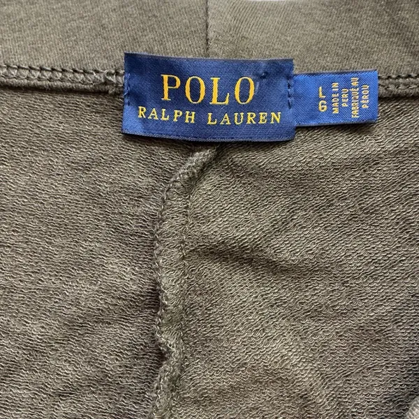 Polo Ralph Lauren Olive Green Equestrian Leggings Brown Knee Patches Size L - Image 7