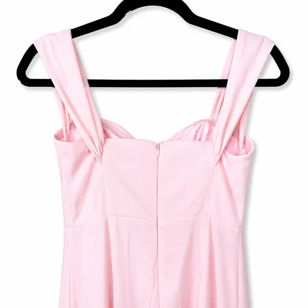 NEW Lulus Magical Magnetism Light Pink Off-the-Shoulder Chiffon Maxi Dress Small - Image 8