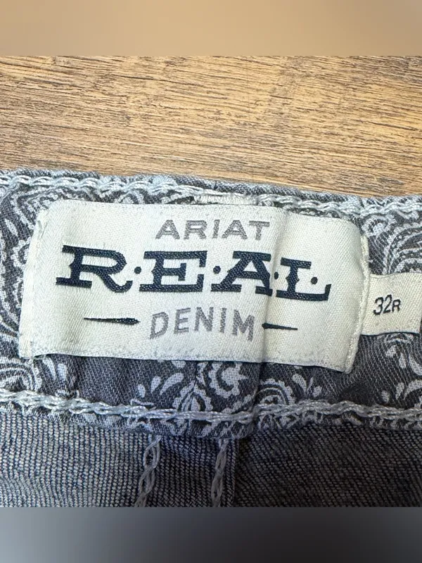 Ariat R.E.A.L. Straight Leg Jeans Womens 32R Stretch Mid Rise Western Stitch - Image 4