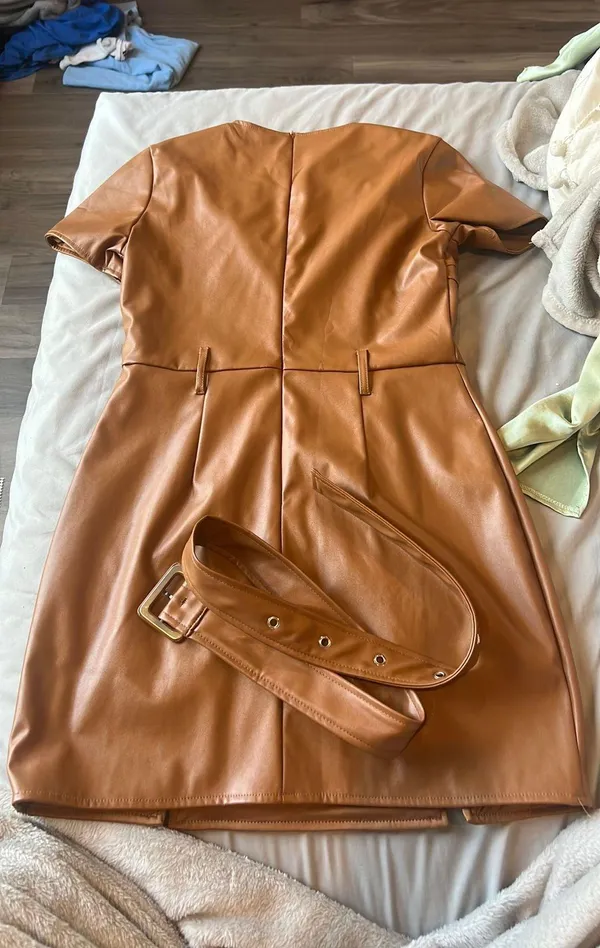 SheIn Brown Leather Dress - Image 8