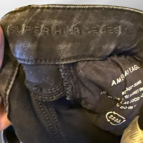 American Eagle‎ Super Hi-Rise Black Destroyed Jeans - Image 8