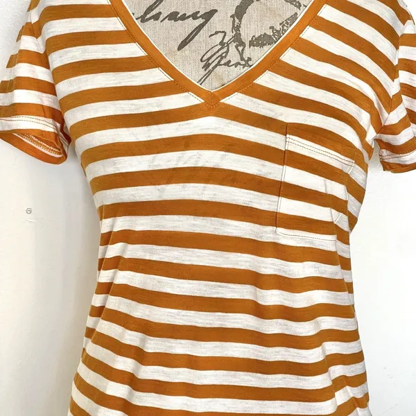 Madewell Womens Blouse Sz XS Striped Short Sleeve Preppy Parisian Minimalist - Image 5