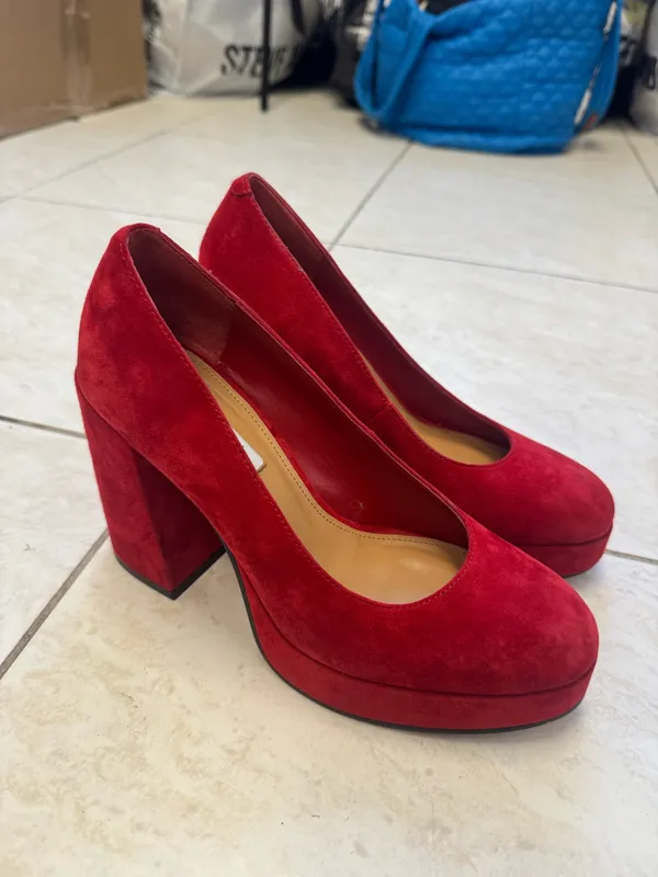 Steve Madden TATI red suede platform pumps  - Image 2