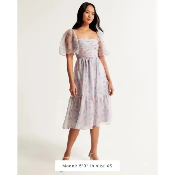 Abercrombie Emerson Angel Sleeve Midi Floral Size Small NWOT - Image 2
