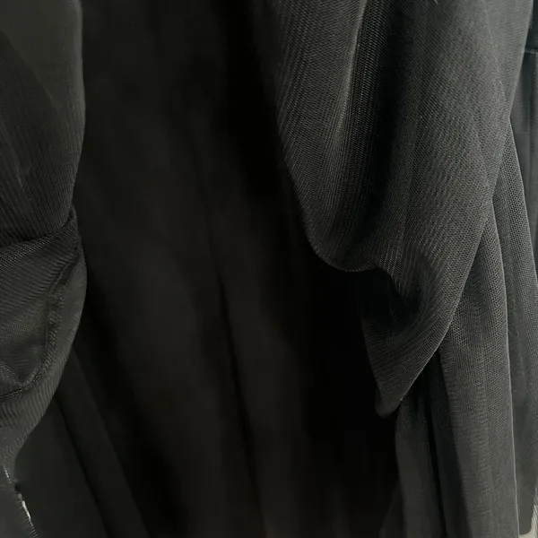 Soft Surroundings Tiered Mesh Midi Skirt Size‎ XS Black Ruffle Lined Flowy Goth - Image 8